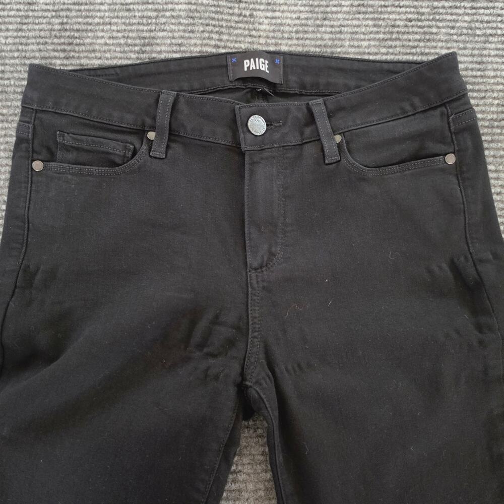 PAIGE Size 29 Leggy Ultra Skinny Black Denim Stretch Jeans - Picture 6 of 11